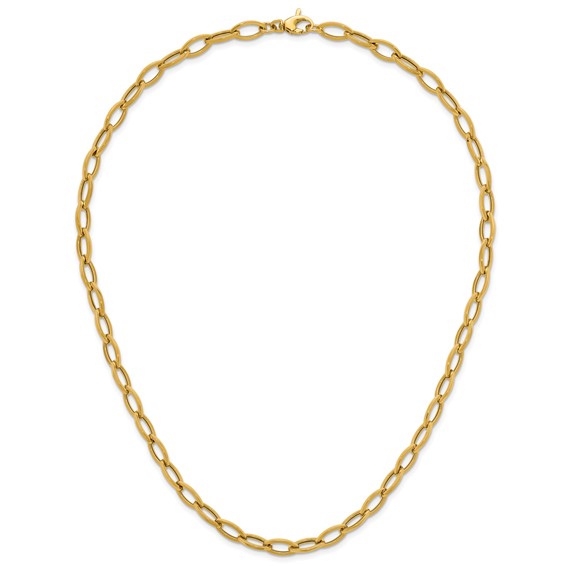 Herco 18K Polished Oval Link 18 Inch Necklace