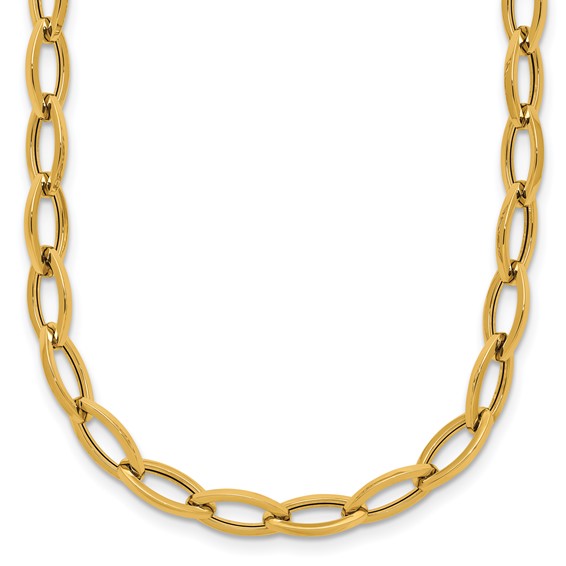Herco 18K Polished Oval Link 18 Inch Necklace