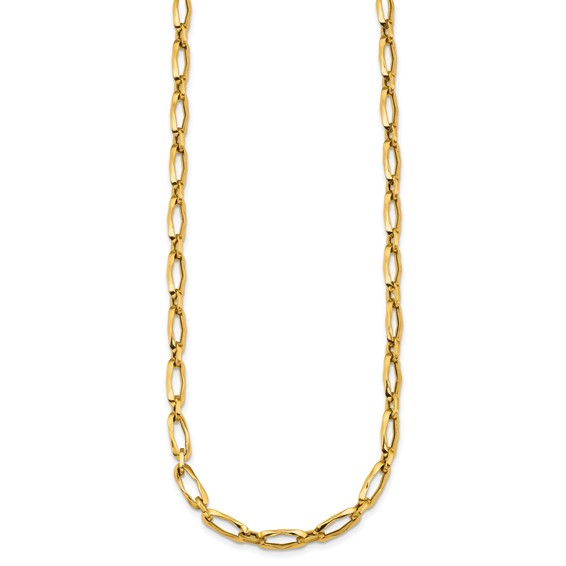 Herco 18K Polished Fancy Oval Link 17.5 Inch Necklace