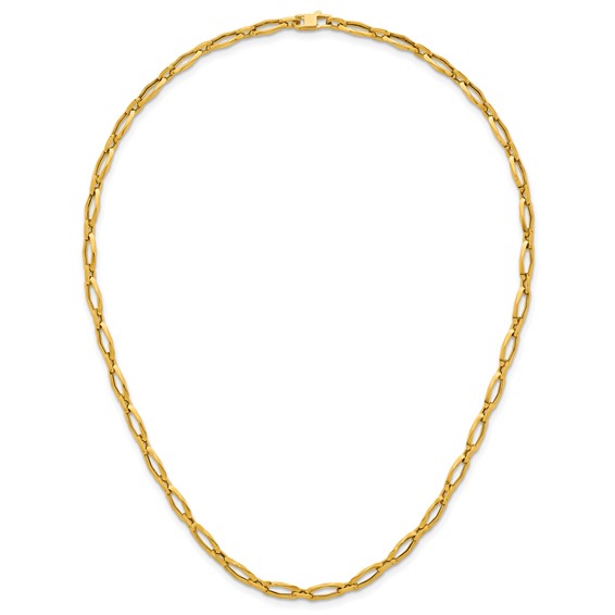 Herco 18K Polished Fancy Oval Link 17.5 Inch Necklace