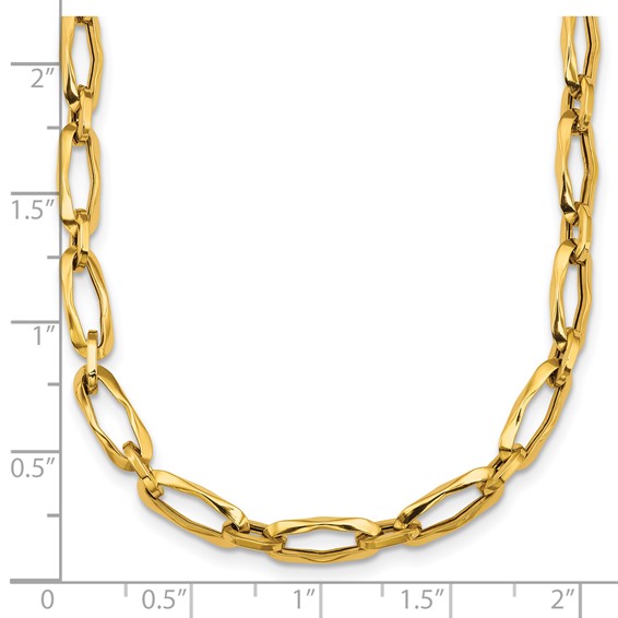Herco 18K Polished Fancy Oval Link 17.5 Inch Necklace