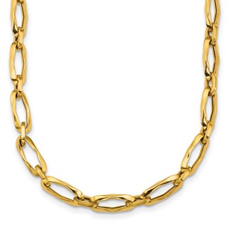 Herco 18K Polished Fancy Oval Link 17.5 Inch Necklace