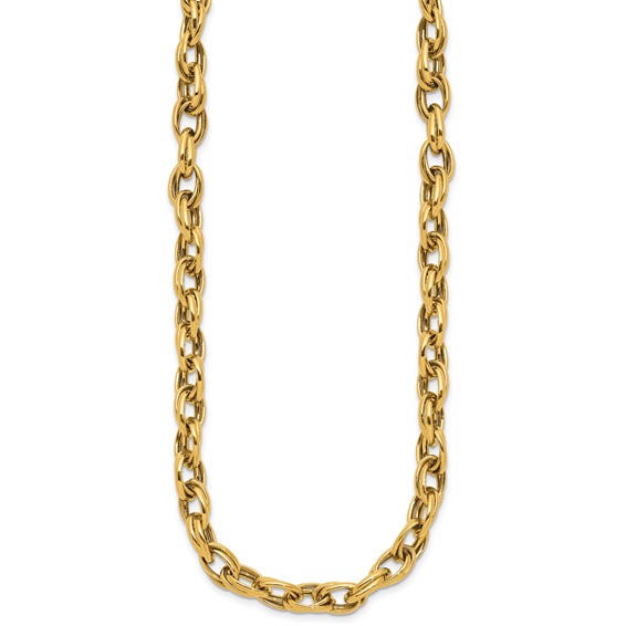 Herco 18K Polished Double Oval Link 18 Inch Necklace