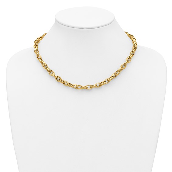 Herco 18K Polished Double Oval Link 18 Inch Necklace
