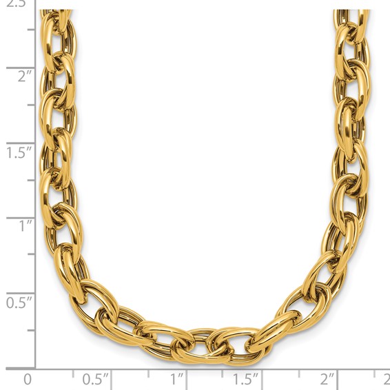 Herco 18K Polished Double Oval Link 18 Inch Necklace