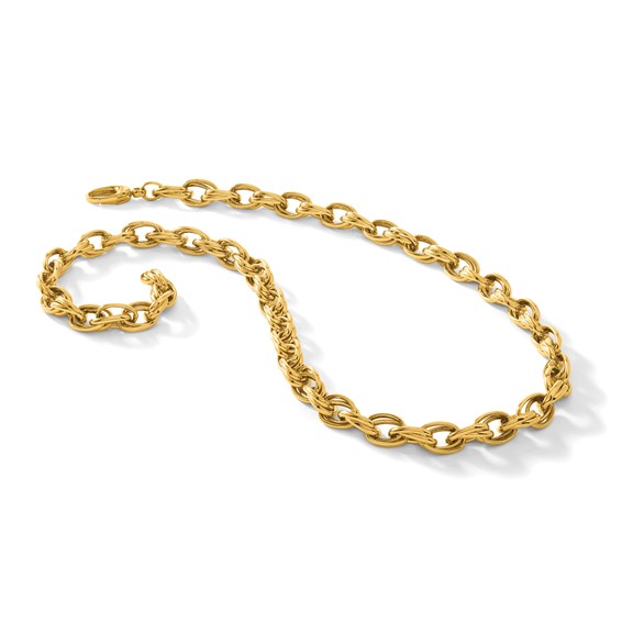 Herco 18K Polished Double Oval Link 18 Inch Necklace