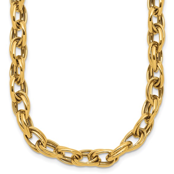 Herco 18K Polished Double Oval Link 18 Inch Necklace