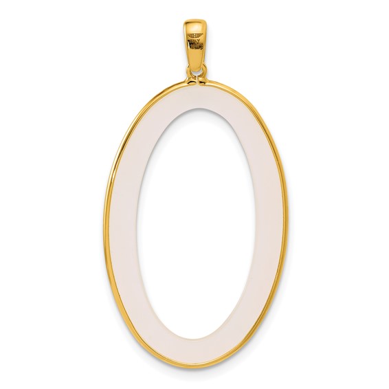 Herco 18K Polished Mother of Pearl Open Oval Pendant
