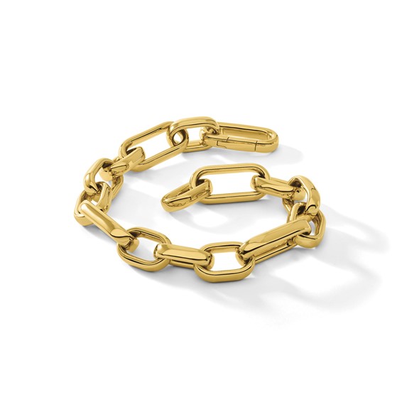 Herco 18K Polished 10mm Oval Link 8 inch Bracelet