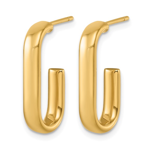 Herco 18K Polished J-Hoop Post Earrings