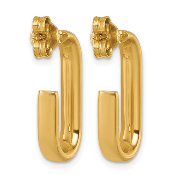 Herco 18K Polished J-Hoop Post Earrings