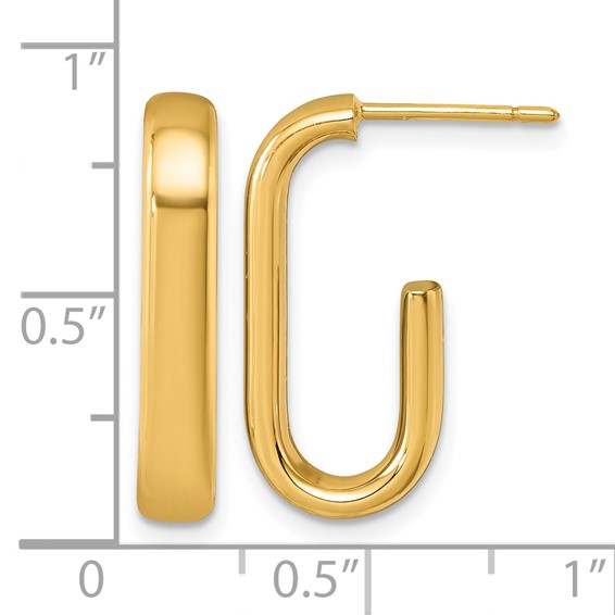 Herco 18K Polished J-Hoop Post Earrings