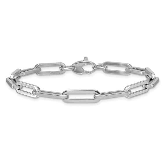 Herco 14K White Gold Polished 5.3mm Paperclip Link 7.5 Inch Bracelet