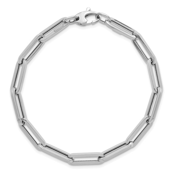 Herco 14K White Gold Polished 5.3mm Paperclip Link 7.5 Inch Bracelet