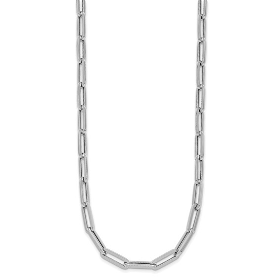 Herco 14K White Gold Polished 5.3mm Paperclip Link 16 Inch Necklace