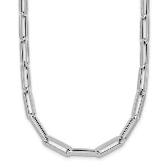 Herco 14K White Gold Polished 5.3mm Paperclip Link 16 Inch Necklace