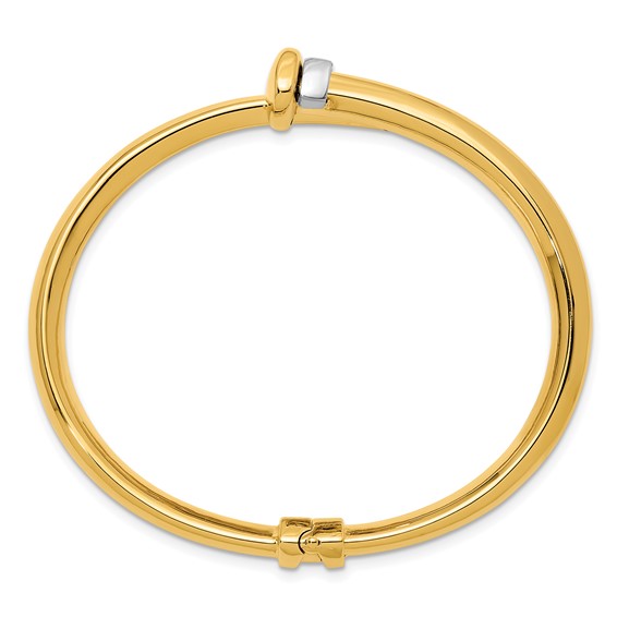 Herco 18K Two-tone Polished Bypass Hinged Bangle