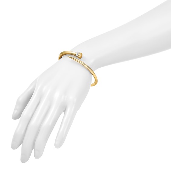 Herco 18K Two-tone Polished Bypass Hinged Bangle