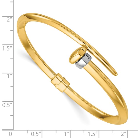 Herco 18K Two-tone Polished Bypass Hinged Bangle