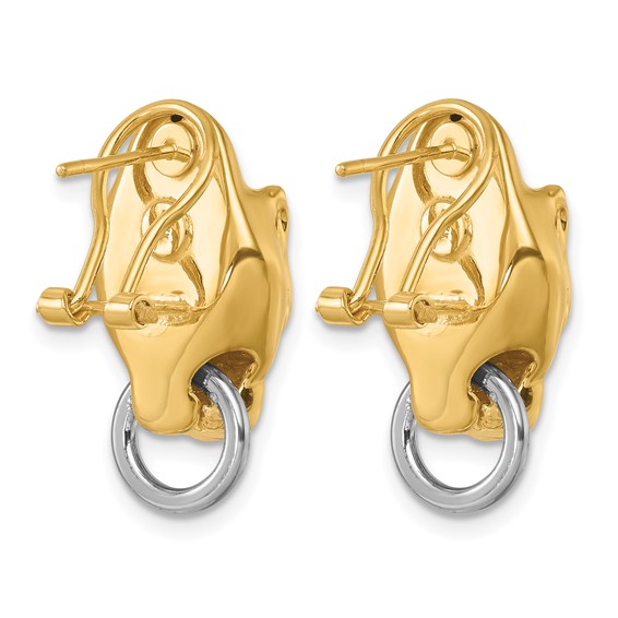 Herco 18K Two-Tone Polished Panther Head Omega Back Earrings