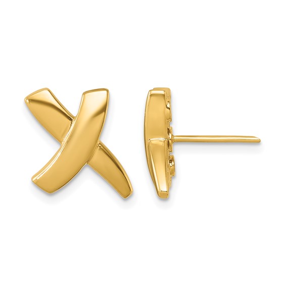 Herco 18K Polished X Post Earrings