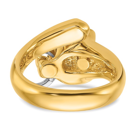 Herco 18K Two-tone Polished Fancy Panther Head Bypass Ring