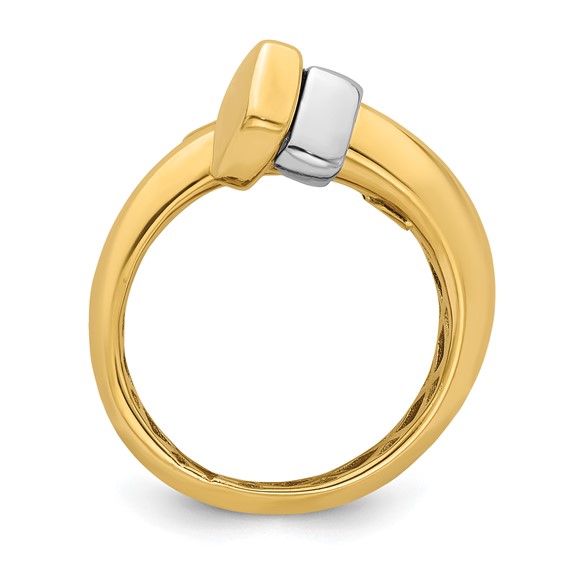 Herco 18K Two-tone Polished Fancy Bypass Ring