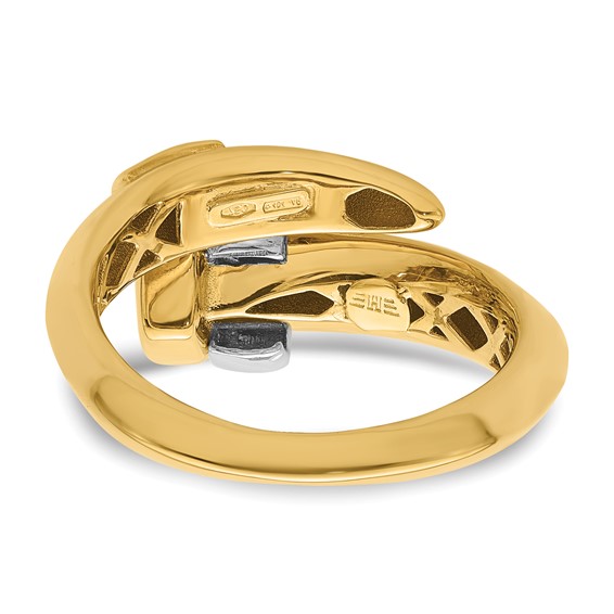 Herco 18K Two-tone Polished Fancy Bypass Ring