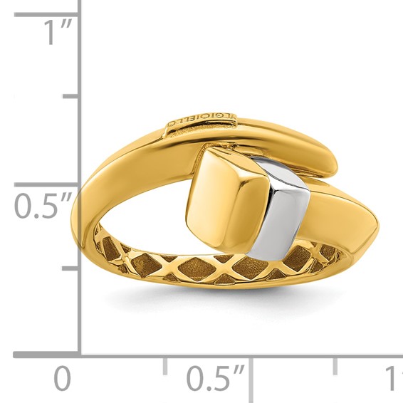 Herco 18K Two-tone Polished Fancy Bypass Ring