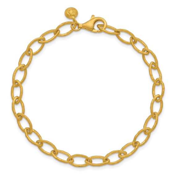 HERCO Gold Satin Solid 6mm Fancy Link Bracelets