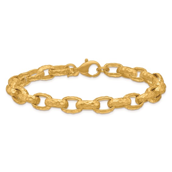 HERCO Gold Hammered Oval Link Necklaces