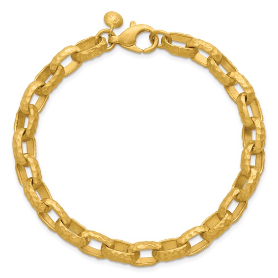 HERCO Gold Hammered Oval Link Necklaces
