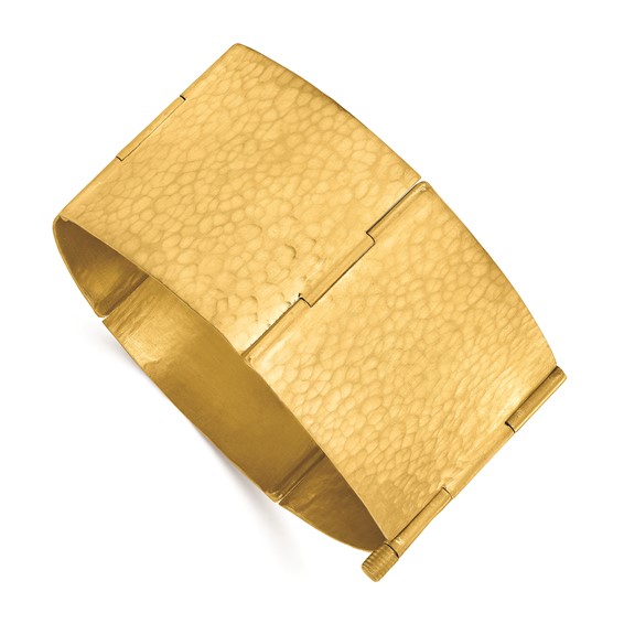 Herco 18K Hammered 33.5mm Solid Hinged 7.25 inch Bracelet