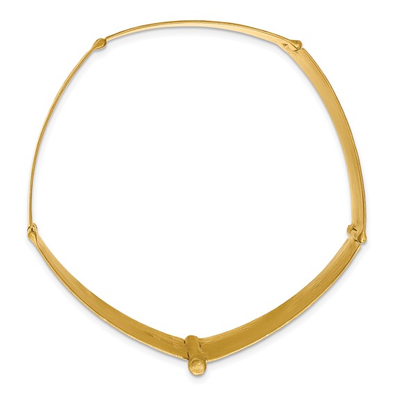 Herco 18K Hammered 33.5mm Solid Hinged 7.25 inch Bracelet