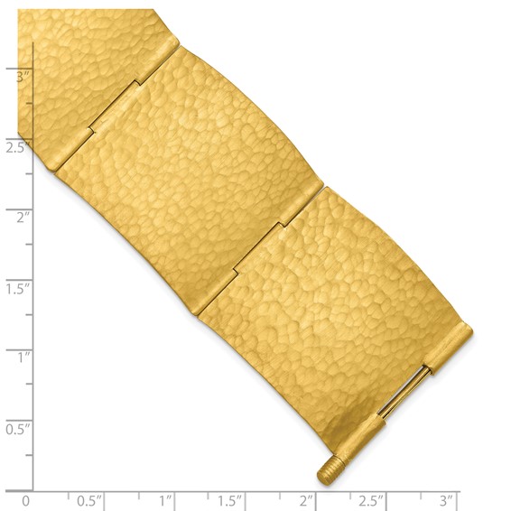 Herco 18K Hammered 33.5mm Solid Hinged 7.25 inch Bracelet