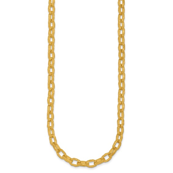 HERCO Gold Hammered Oval Link Necklaces