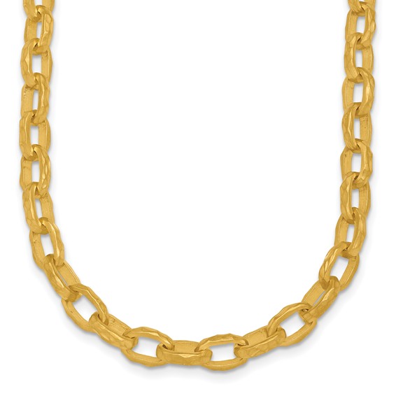 HERCO Gold Hammered Oval Link Necklaces