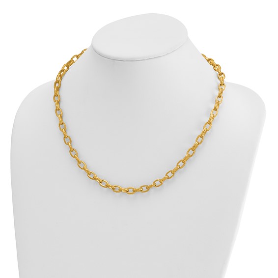 HERCO Gold Hammered Oval Link Necklaces