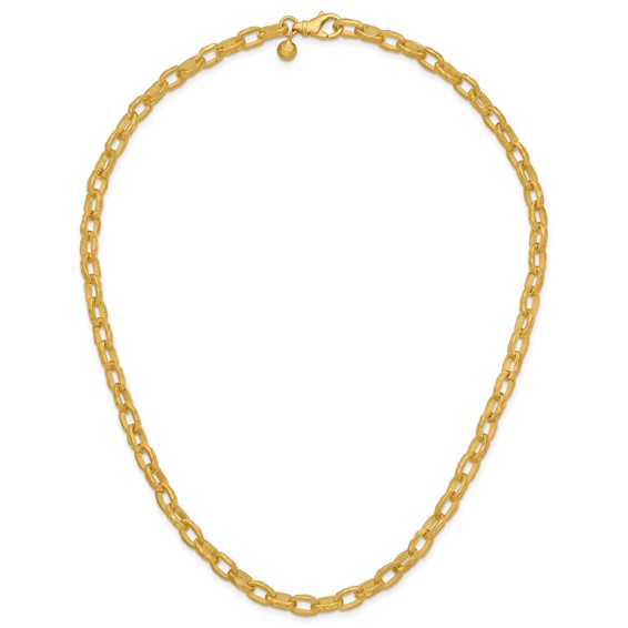 HERCO Gold Hammered Oval Link Necklaces
