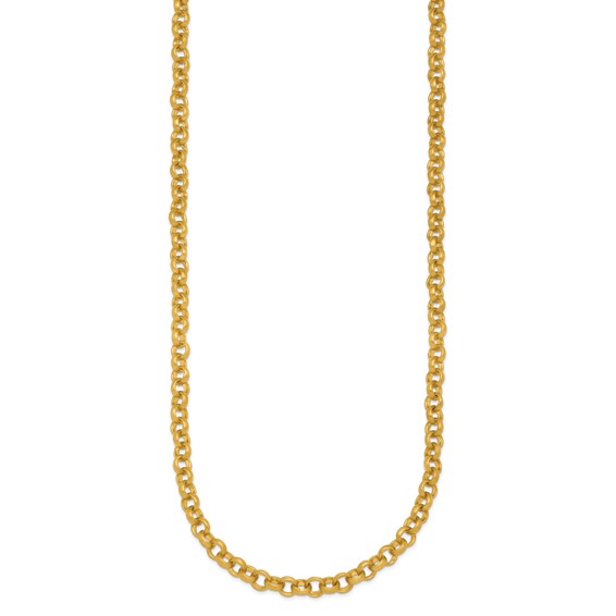 Herco 18K Satin 4.8mm Solid Rolo 30 inch Necklace