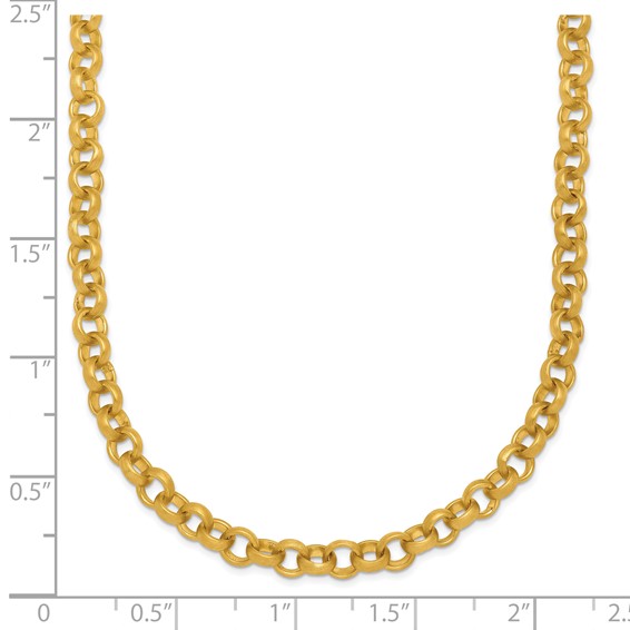 Herco 18K Satin 4.8mm Solid Rolo 30 inch Necklace