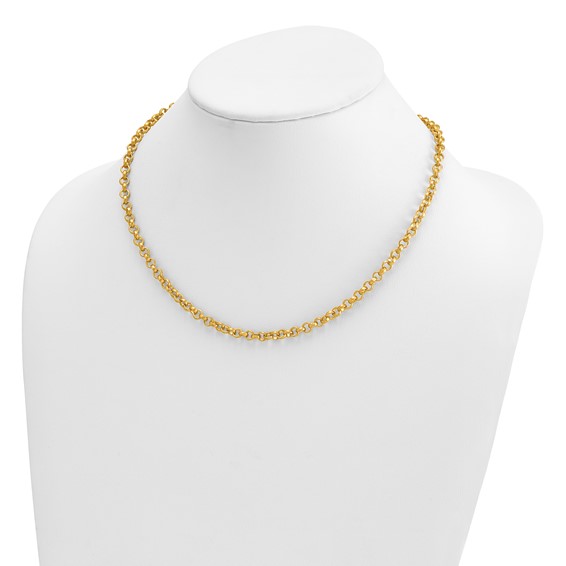 Herco 18K Satin 4.8mm Solid Rolo 18 inch Necklace