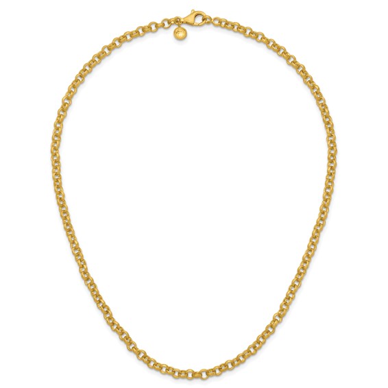 Herco 18K Satin 4.8mm Solid Rolo 18 inch Necklace