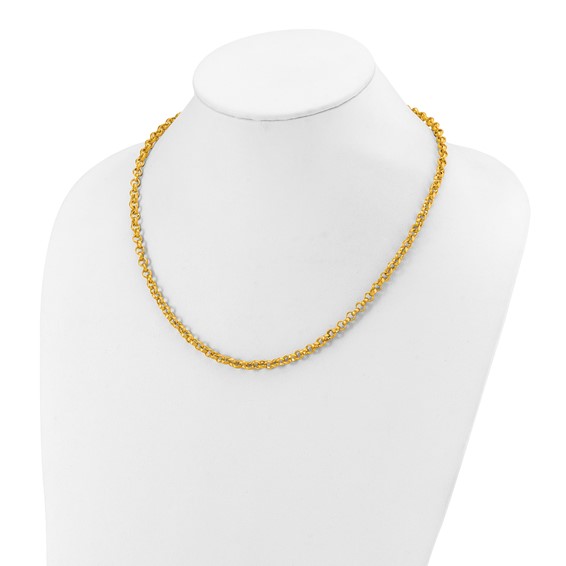Herco 18K Satin 4.8mm Solid Rolo 20 inch Necklace