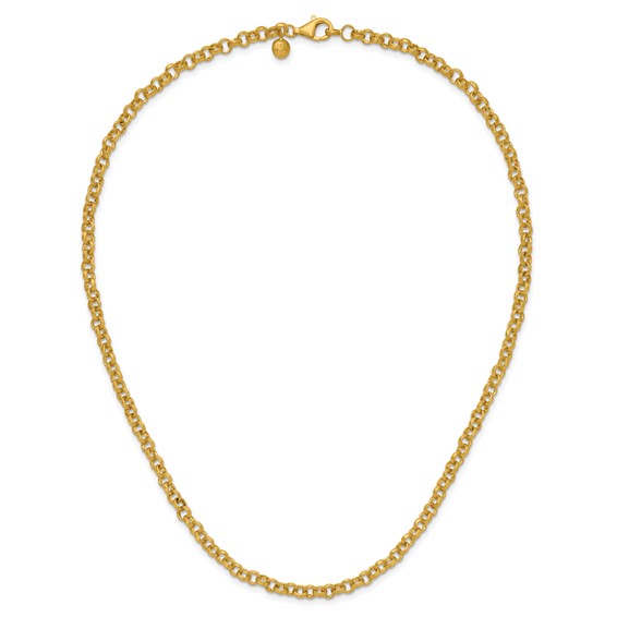 Herco 18K Satin 4.8mm Solid Rolo 20 inch Necklace