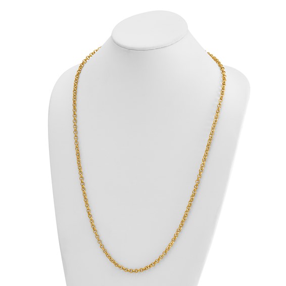 Herco 18K Satin 4.8mm Solid Rolo 30 inch Necklace