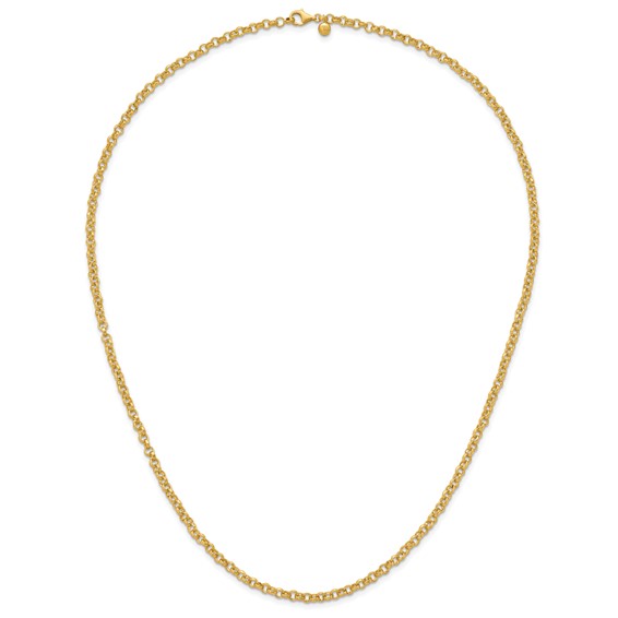 Herco 18K Satin 4.8mm Solid Rolo 30 inch Necklace