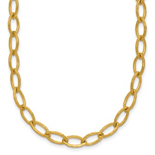 HERCO Gold Satin Solid Fancy Link Necklaces