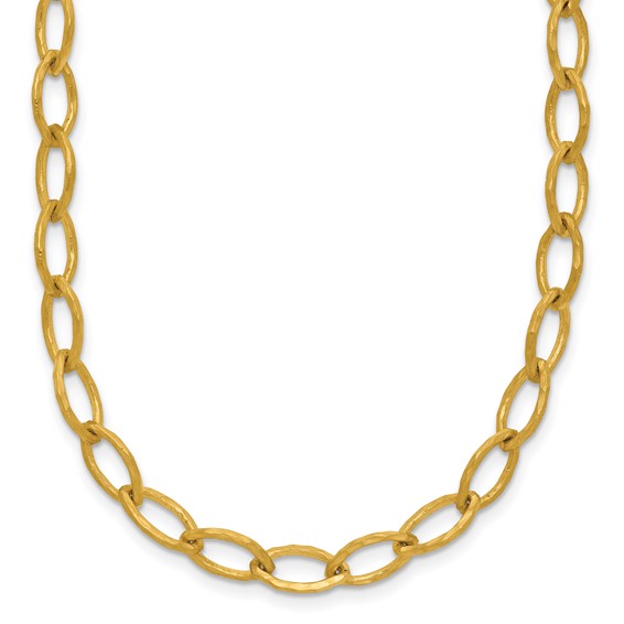 HERCO Gold Satin Solid Fancy Link Necklaces