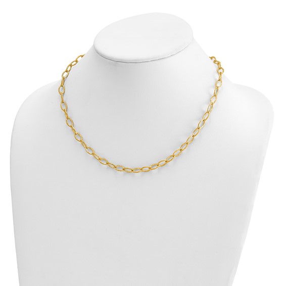 HERCO Gold Satin Solid Fancy Link Necklaces
